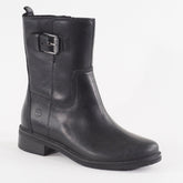 Womens Timberland A1SBS Mont Chevalier Biker Black Leather Pull On Casual Boots
